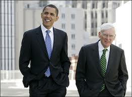 Barack Obama (left) with Steelers Chairman Dan Rooney (right).