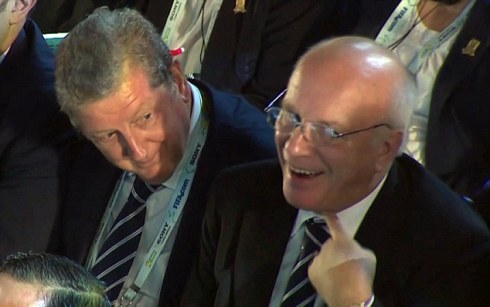 Dyke caught on camera giving his reaction to England's World Cup draw. WHOOPS.